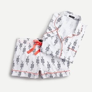J Crew Dreamy short-sleeve pajama set knots NWOT
